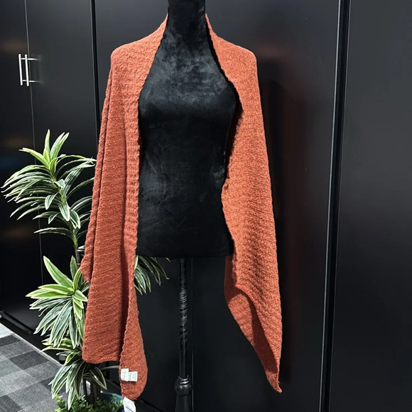 Wonderly Knit long wide wrap scarf 96” length, 22” wide, paprika color  OS - Picture 3 of 10